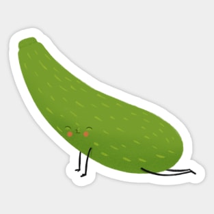 Upward facing zucchini in green Sticker